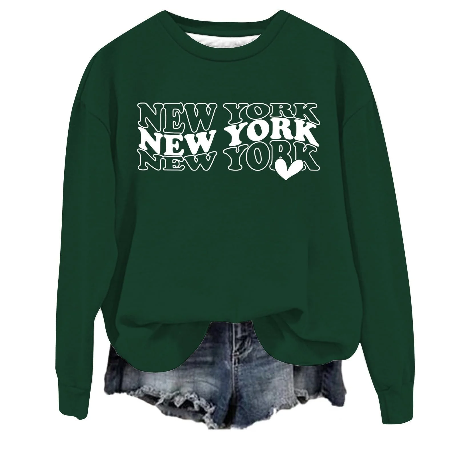 Женский Свитшот Lässige С принтом букв Модный Свободный крой Круглый вырез Аниме Осень Милый, фото №1