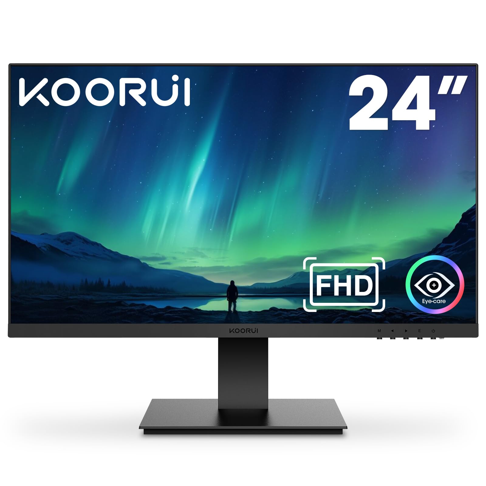 Монитор KOORUI 24 дюйма FHD 75 Гц 5 мс Защита глаз (HDMI, VGA, наклоняемый, VESA 75 x 75) Черный, фото №1