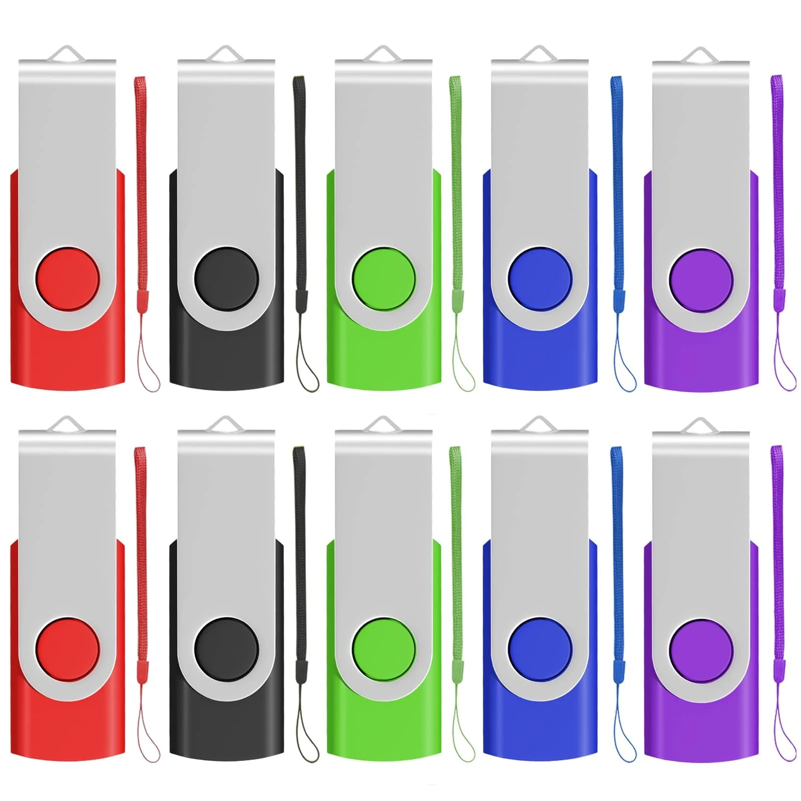 Флеш-накопичувач 16GB USB 2.0 Swivel (набір 10 шт.) 5 кольорів, фото №1