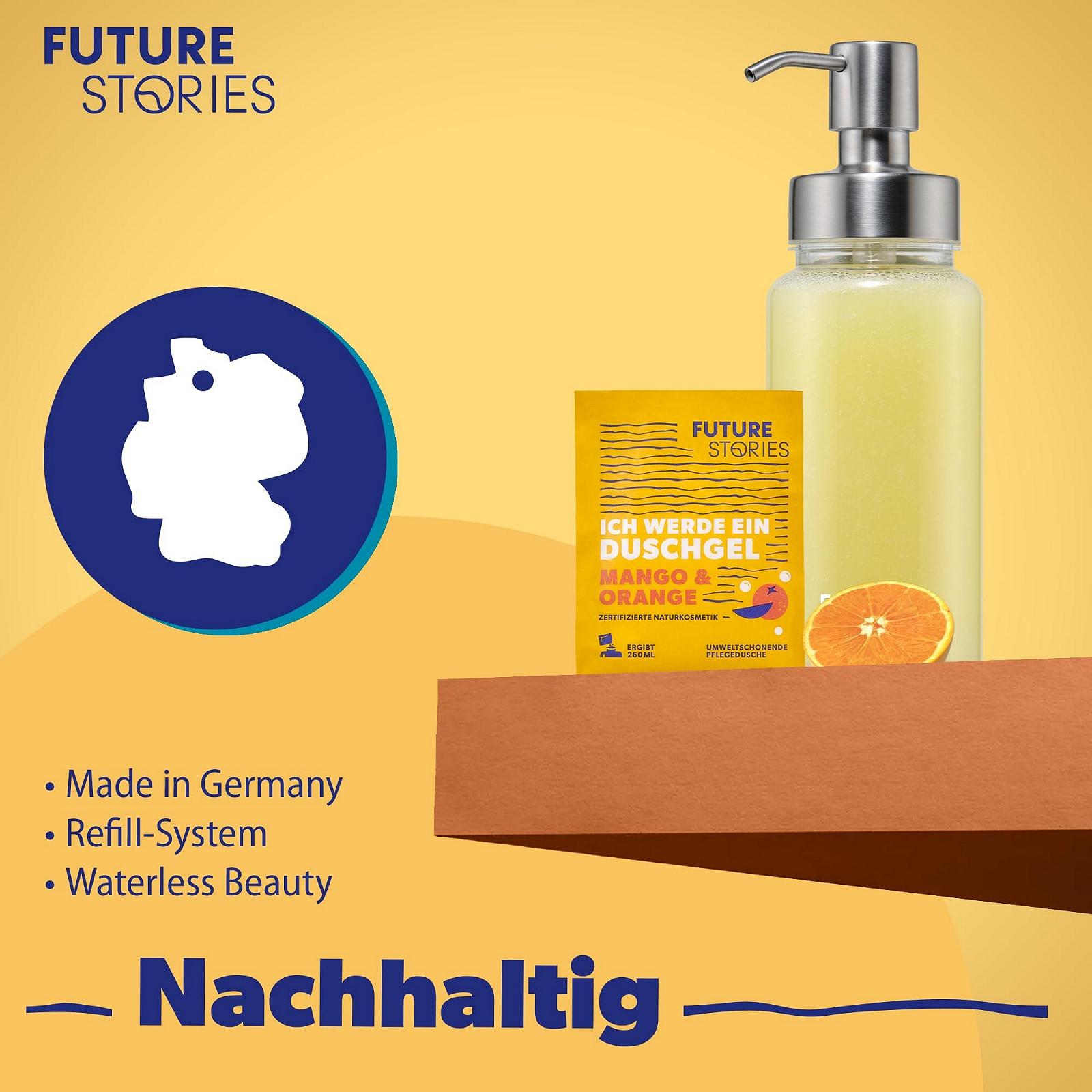 Стартовый набор гель для душа в порошке Future Stories с дозатором Алоэ вера Манго и Апельсин 20 г, фото №6