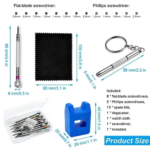 Набір годинникових викруток 13 прецизійний 13 шт. 0.6 мм - 2.0 мм з розмагнічувачем synthetic.ua - Фото 1