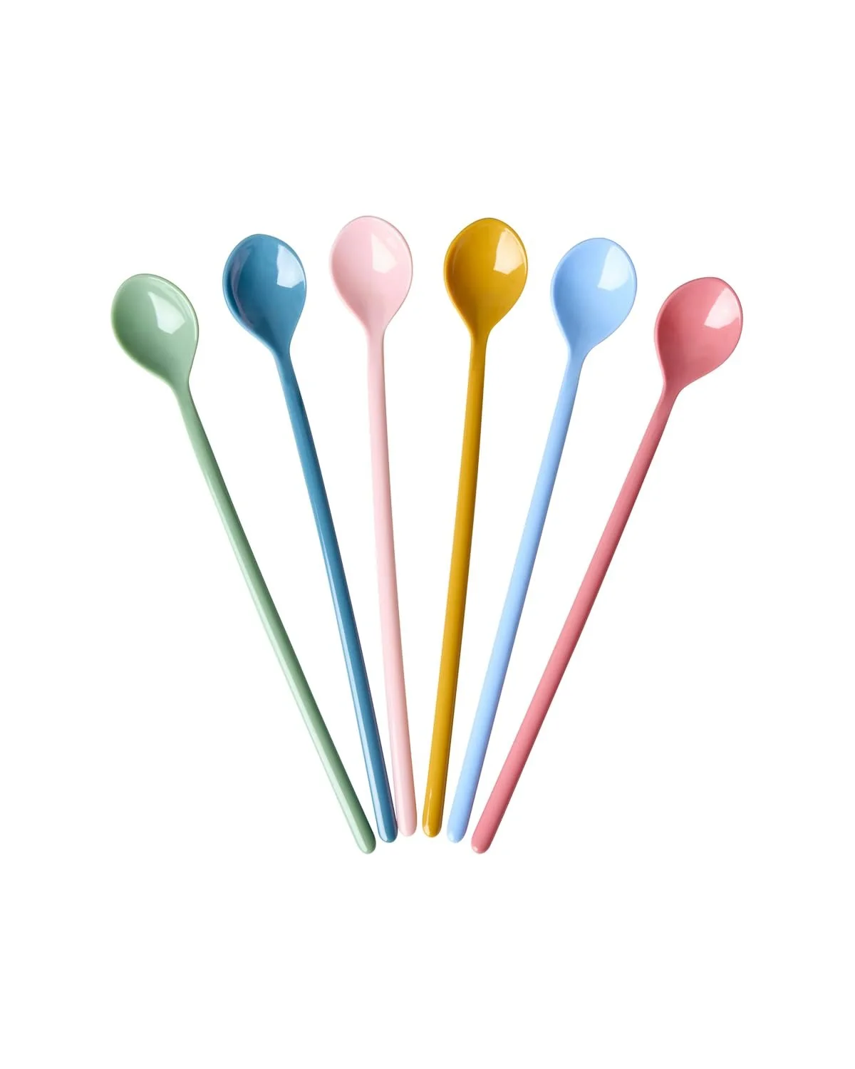 Ложка Rice Melamine Latte, набор 6 шт, Разноцветная, Ударопрочная посуда для кемпинга, Меламиновая посуда, Детские столовые приборы, Десертная ложка, Ударопрочная, Без BPA, 19 см, фото №1