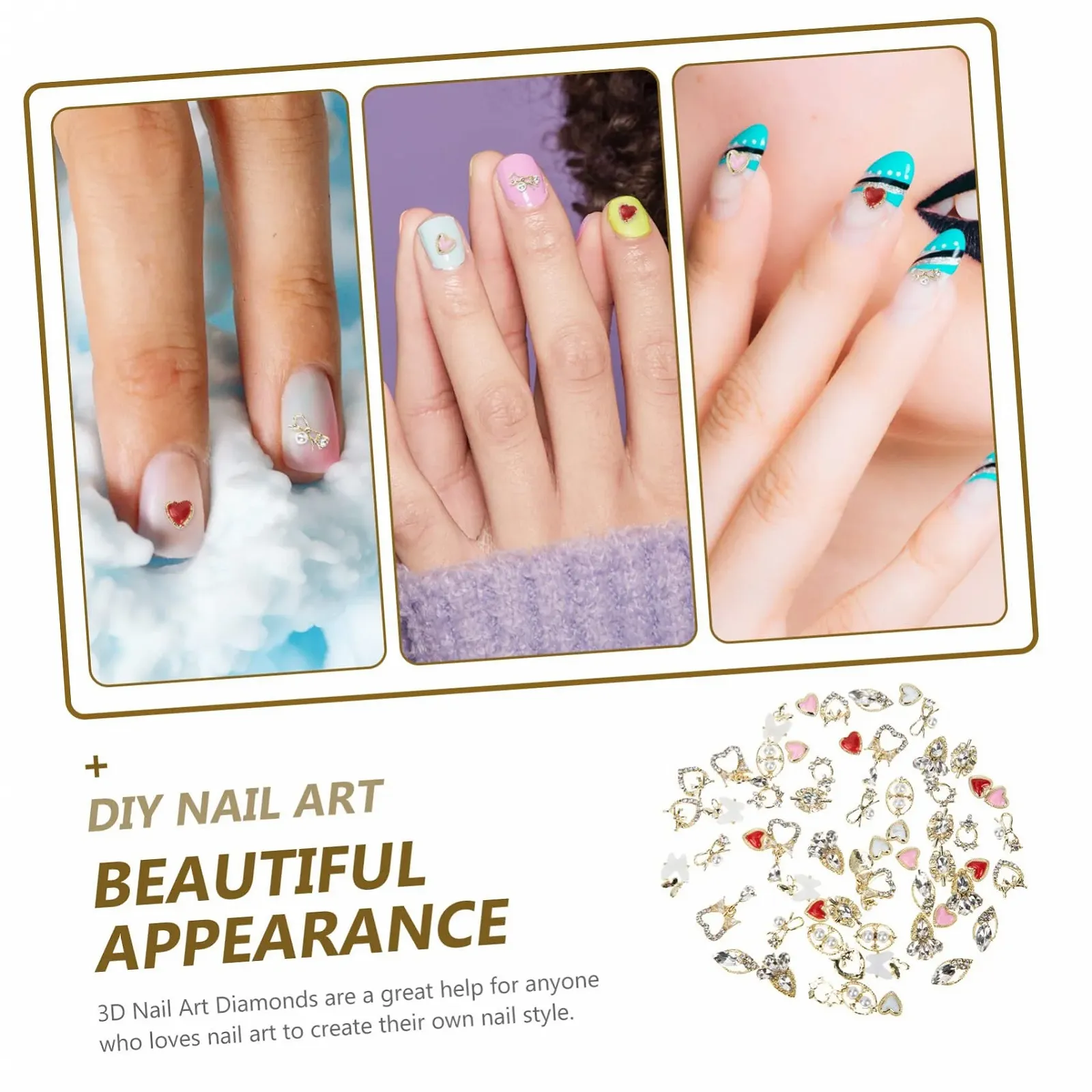Набір для декорування нігтів 60 шт, аксесуари для манікюру, фото №8