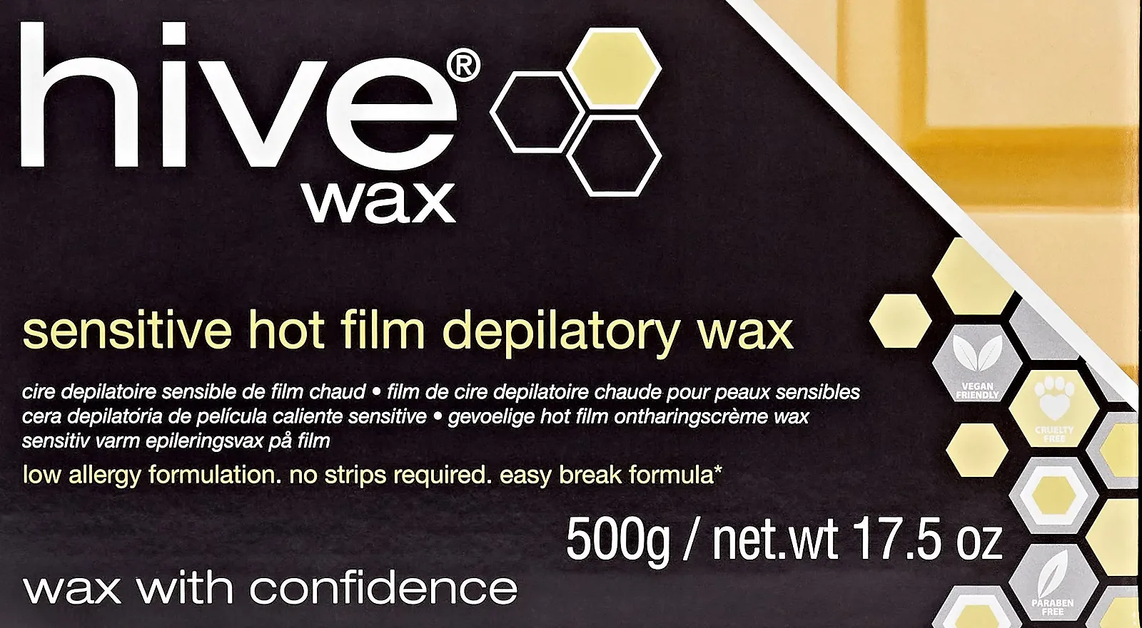 Воск для депиляции Hive Options Sensitive Hot Film Brazilian 500 г в блоке, фото №2