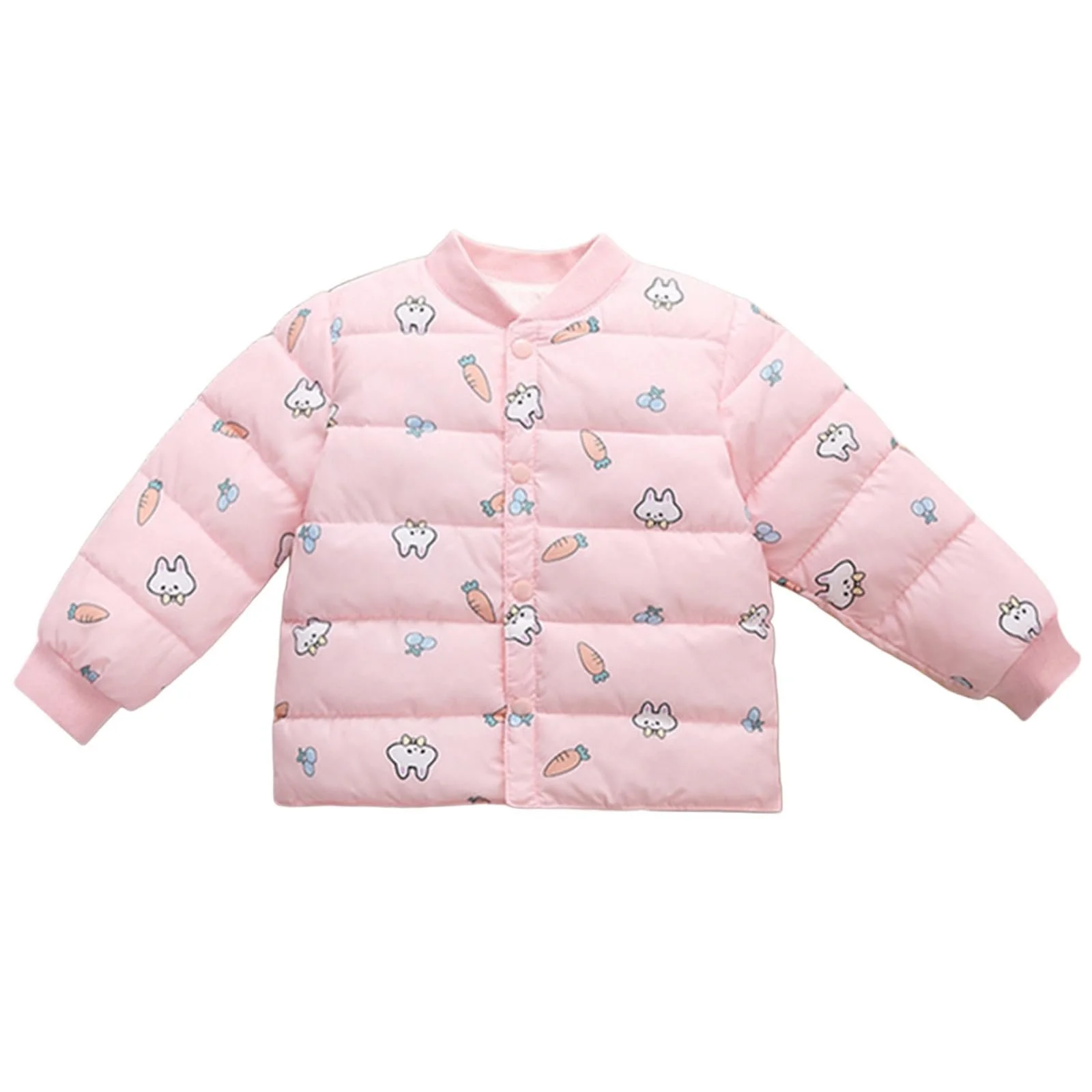 Зимняя Куртка для Девочек Пуховик с Толстой Подкладкой Хлопковая Куртка Однотонная Зимняя Куртка Детская Куртка Милая Куртка Ветрозащитная Куртка для Активного Отдыха Бейсбольная, фото №1