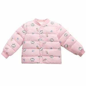 Зимняя Куртка для Девочек Пуховик с Толстой Подкладкой Хлопковая Куртка Однотонная Зимняя Куртка Детская Куртка Милая Куртка Ветрозащитная Куртка для Активного Отдыха Бейсбольная - Фото 1