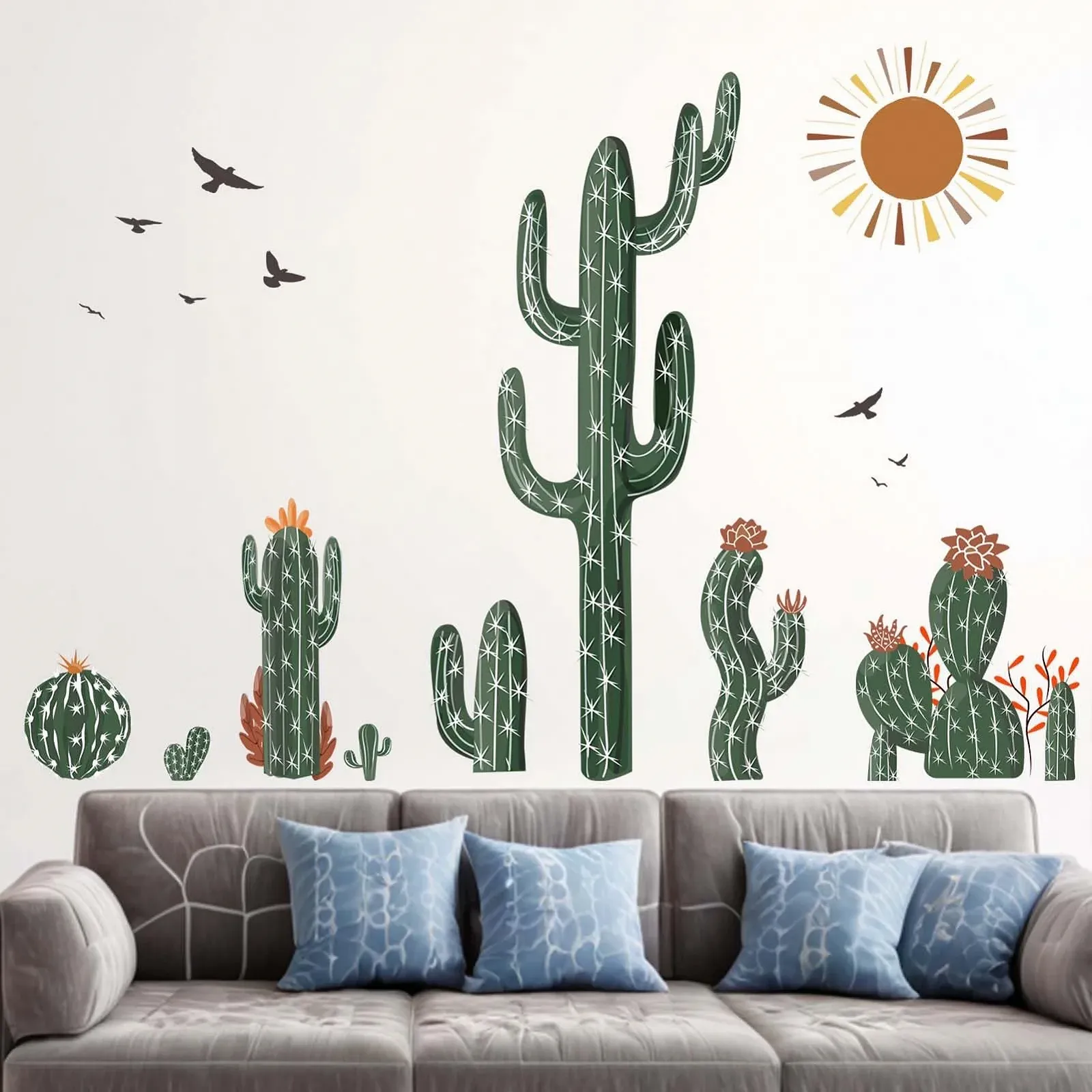 Наклейки на стіну Amimagen Boho Cactus Зелені рослини, фото №2