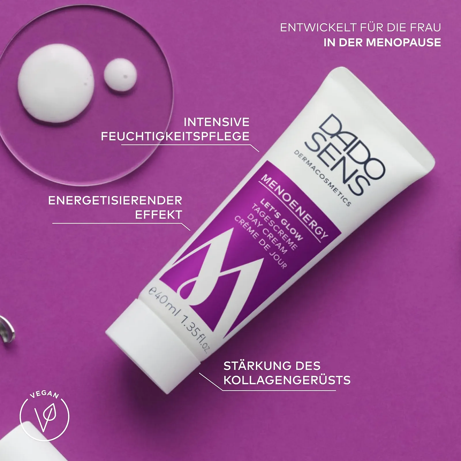 Денний крем DADO SENS MENOENERGY LET'S GLOW 40 мл, фото №2