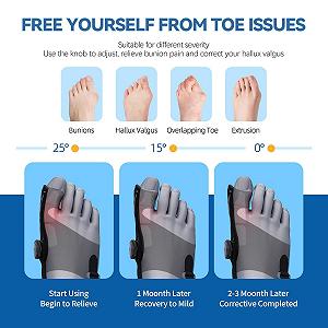 Коректор великого пальця стопи Qualihome з 2 кутовими роздільниками для пальців synthetic.ua - Фото 1