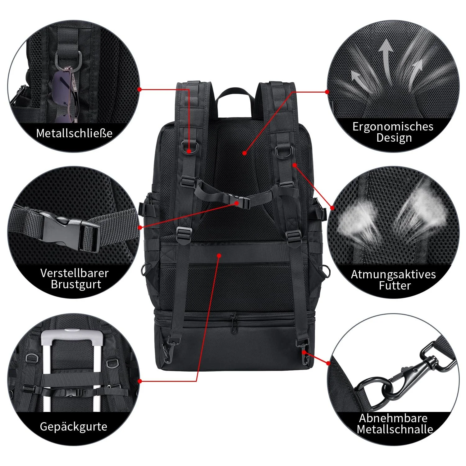 Рюкзак для ноутбука BERTASCHE 2-в-1 с сумкой-холодильником Tactical Black, фото №4