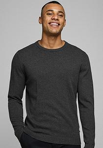 Пуловер JJEBASIC KNIT CREW NECK NOOS 12137190-Dark Grey Melange Jack&Jones Темно-сірий XXL - Фото 1