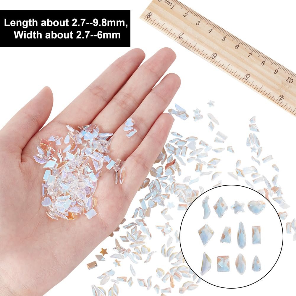 Стрази для нігтів Аквамарин, скло, 400 шт, фото №2