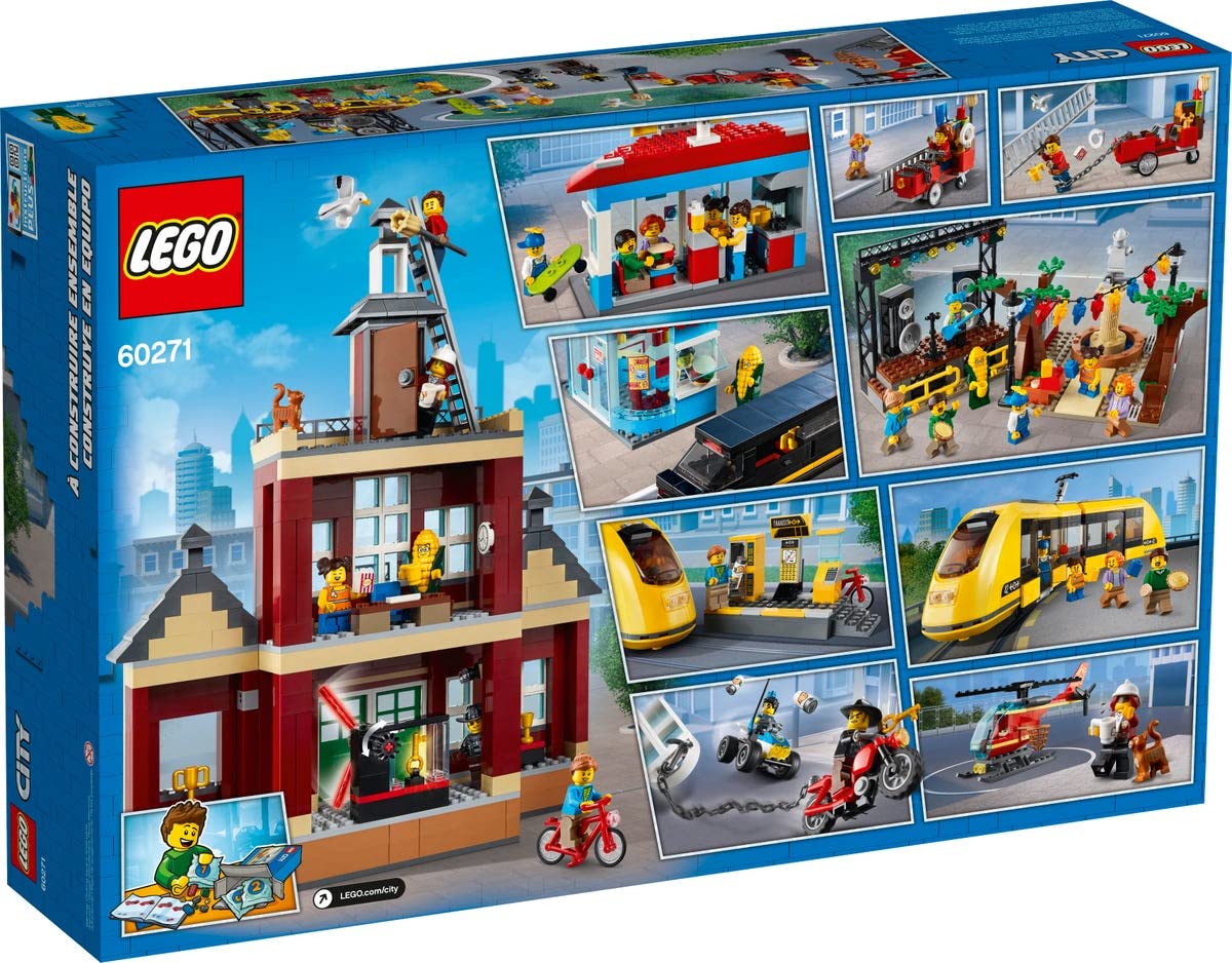 Конструктор Lego City Main Square 60271 Набор из 1517 элементов с ратушей, закусочной, лимузином, парком, трамваем и вертолетом от City Adventures, фото №4
