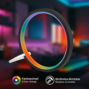 Настольная лампа LED BRILONER RGBIC Music Sensor Timer 20 x 20 см Black synthetic.ua - Фото 1