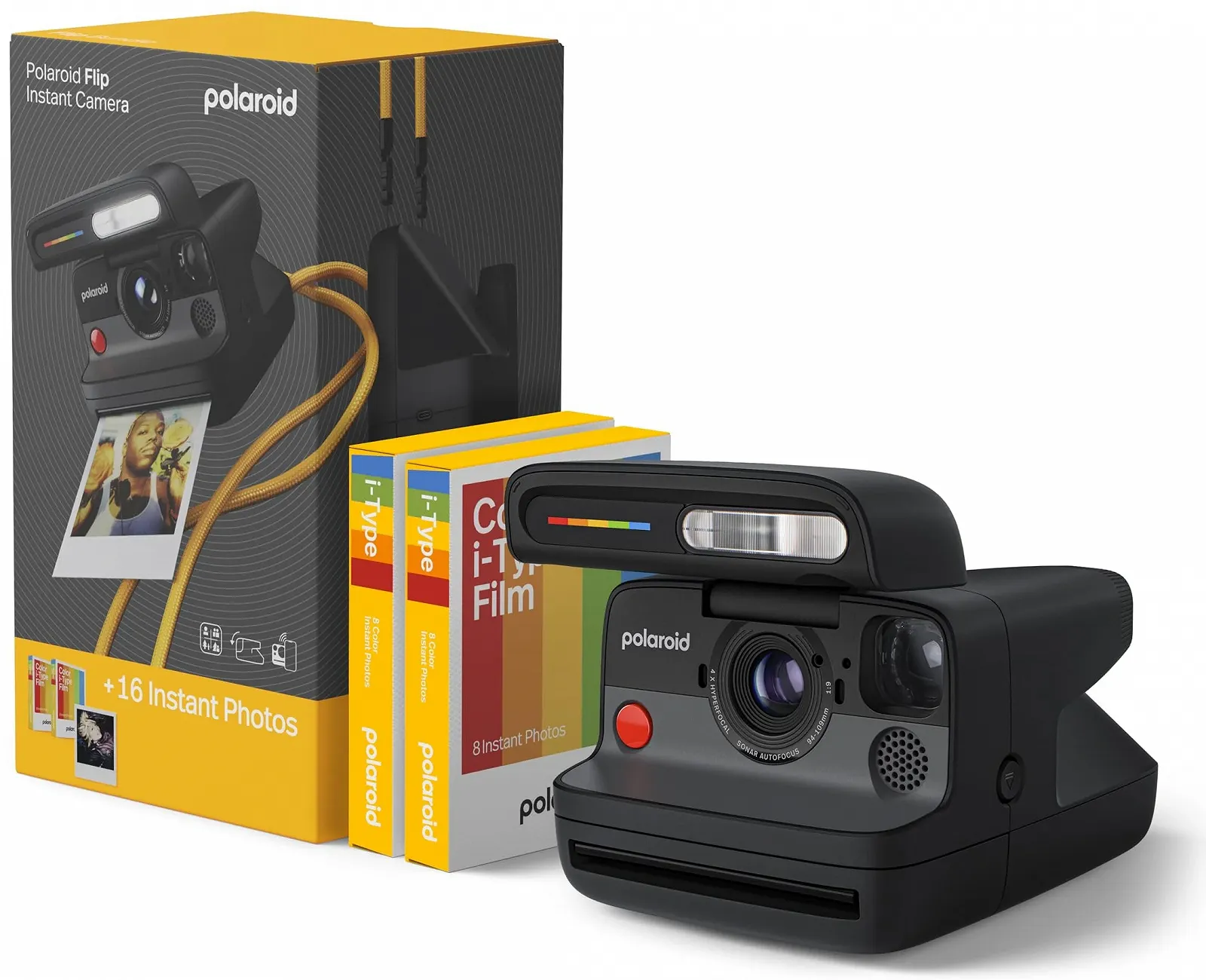 Фотокамера мгновенной печати Polaroid FLIP Pack Black + цветная пленка (16 фото), фото №1 Фотокамера мгновенной печати Polaroid FLIP Pack Black + цветная пленка (16 фото), фото №1