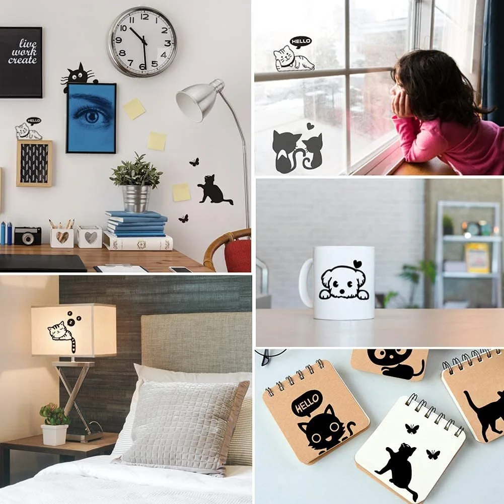 Набір наклейок на вимикач Cat Dog 12 штук Black, фото №4