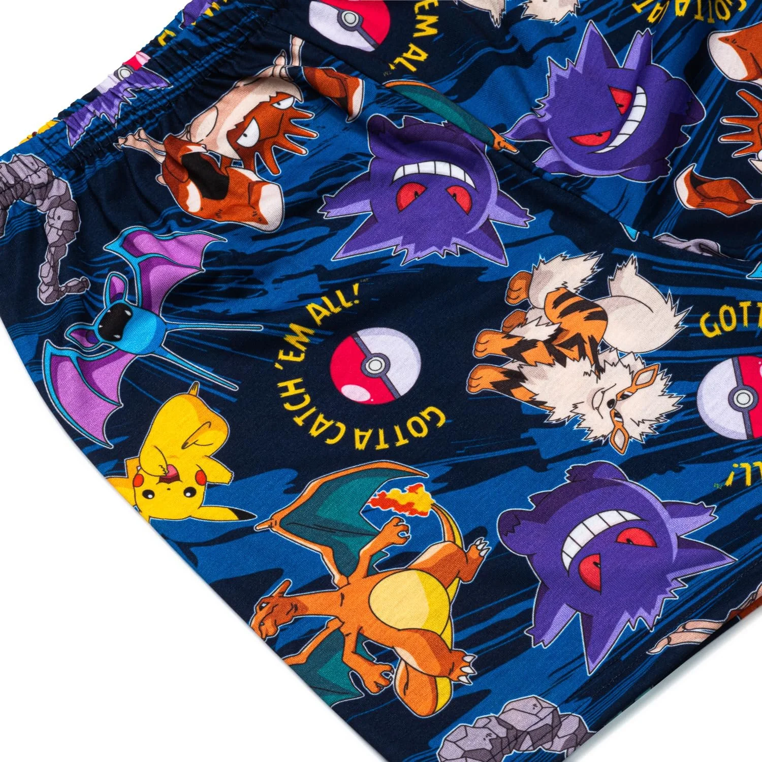 Комплект детской пижамы с шортами Pok00e9mon, синий, с принтом, фото №3