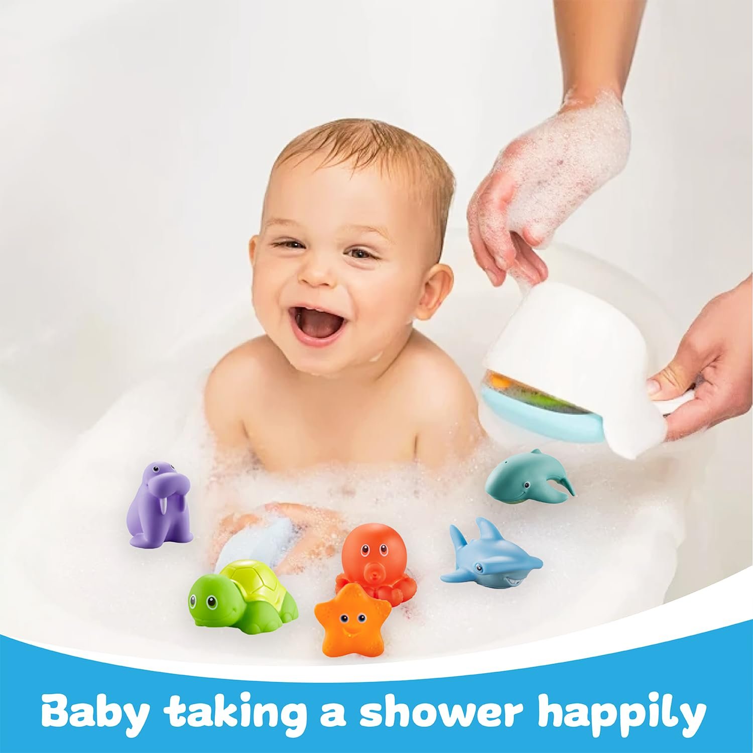 Набір іграшок для ванни з 7 предметів з рибальськими сітками, фото №8