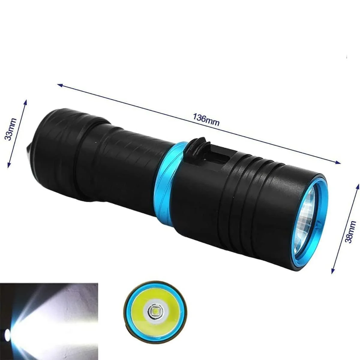 Фонарь для дайвинга L2 LED 100M для подводного плавания Синий, фото №2 Фонарь для дайвинга L2 LED 100M для подводного плавания Синий, фото №2