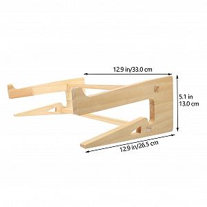 Деревянная подставка для ноутбука портативная, подставка-держатель для ноутбука, прочная подставка для клавиатуры ноутбука, приподнятая настольная подставка для ноутбуков, вентилируемая и без царапин, эргономичная для комфортного набора текста synthetic.ua - Фото 1