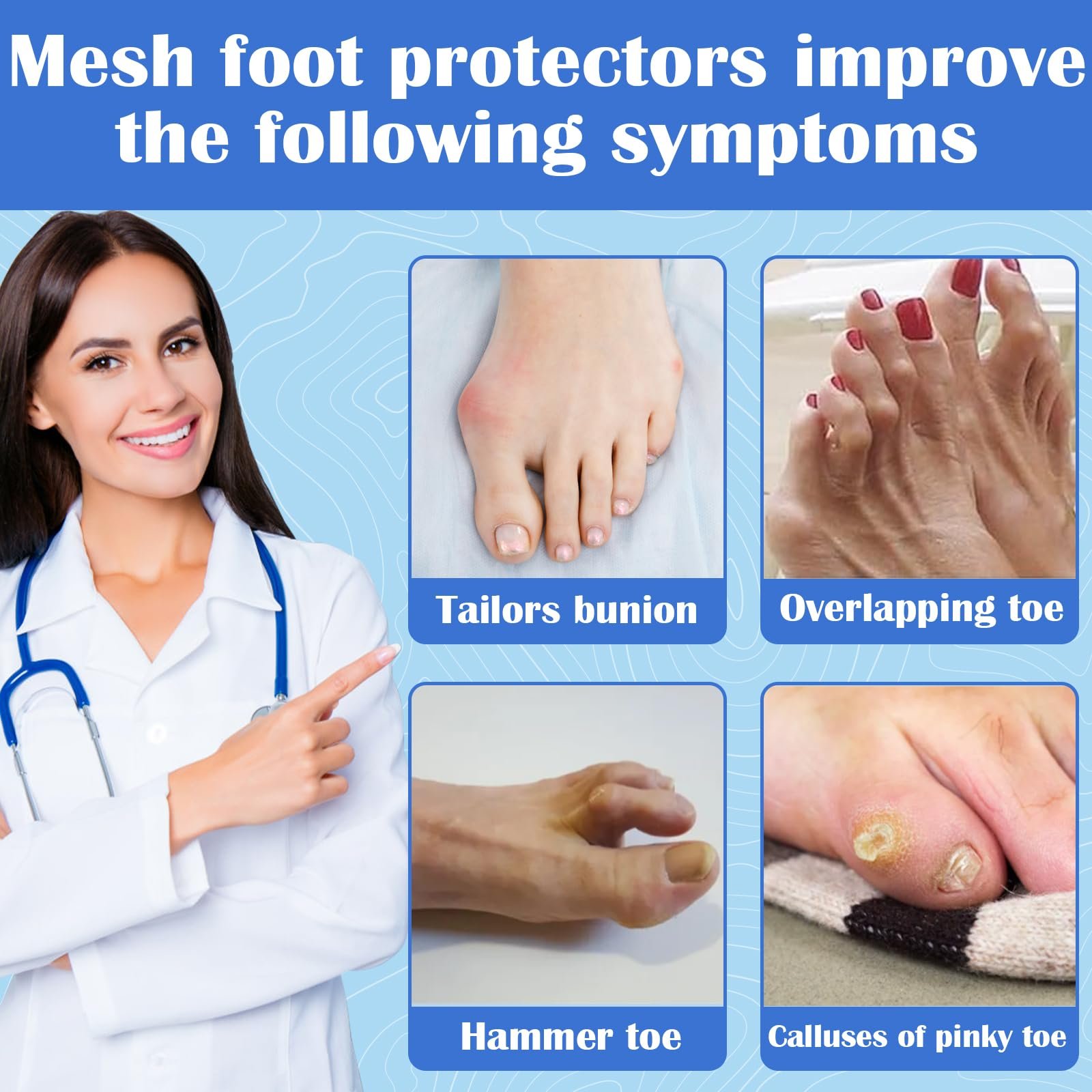 Шина для корекції Hallux Valgus, 1 пара, бандаж Hallux Valgus з нековзною стрічкою для чоловіків і жінок, фото №3