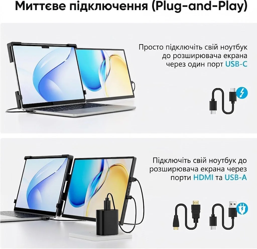 Монітор портативний 14.1" Dopesplay Full HD IPS 60 Гц, фото №5