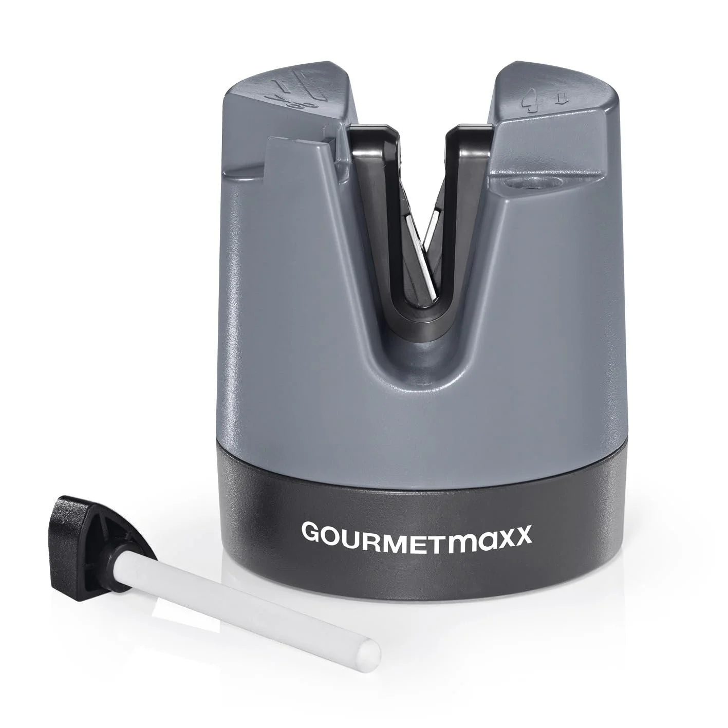 Точилка для ножів та ножиць GOURMETmaxx вольфрамові леза з полірувальним стрижнем, фото №1