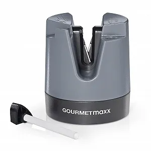 Точилка для ножів та ножиць GOURMETmaxx вольфрамові леза з полірувальним стрижнем - Фото 1