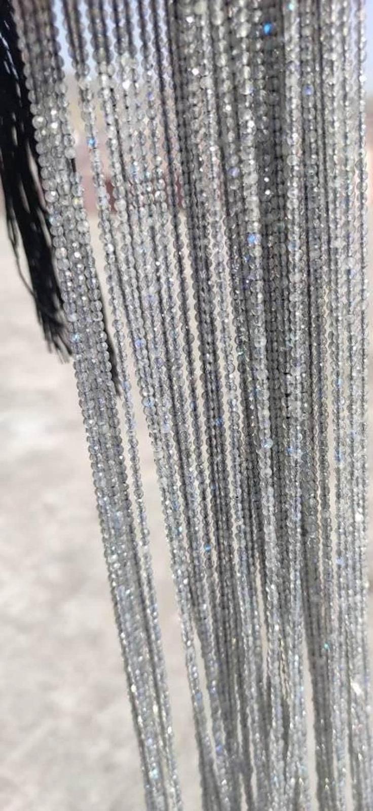 Натуральный лабрадорит, круглые граненые бусины 2-2,5 мм, нить длиной 33 см бусины из драгоценных камней для ожерелья и браслета, фото №3