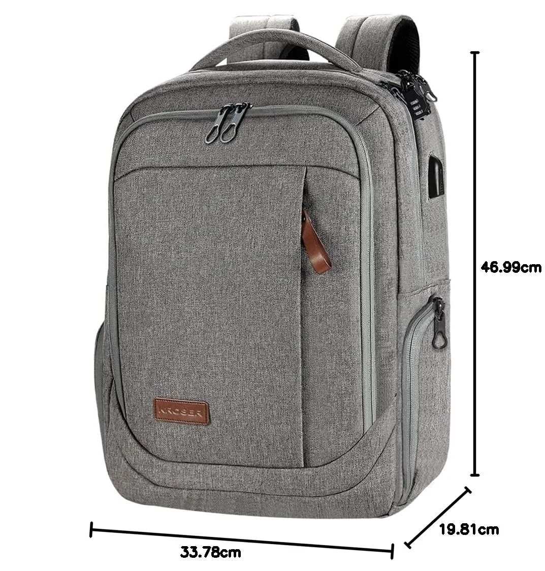 Рюкзак для ноутбука KROSER 17.3 Inch Водонепроницаемый с USB-портом для зарядки Серый, фото №7