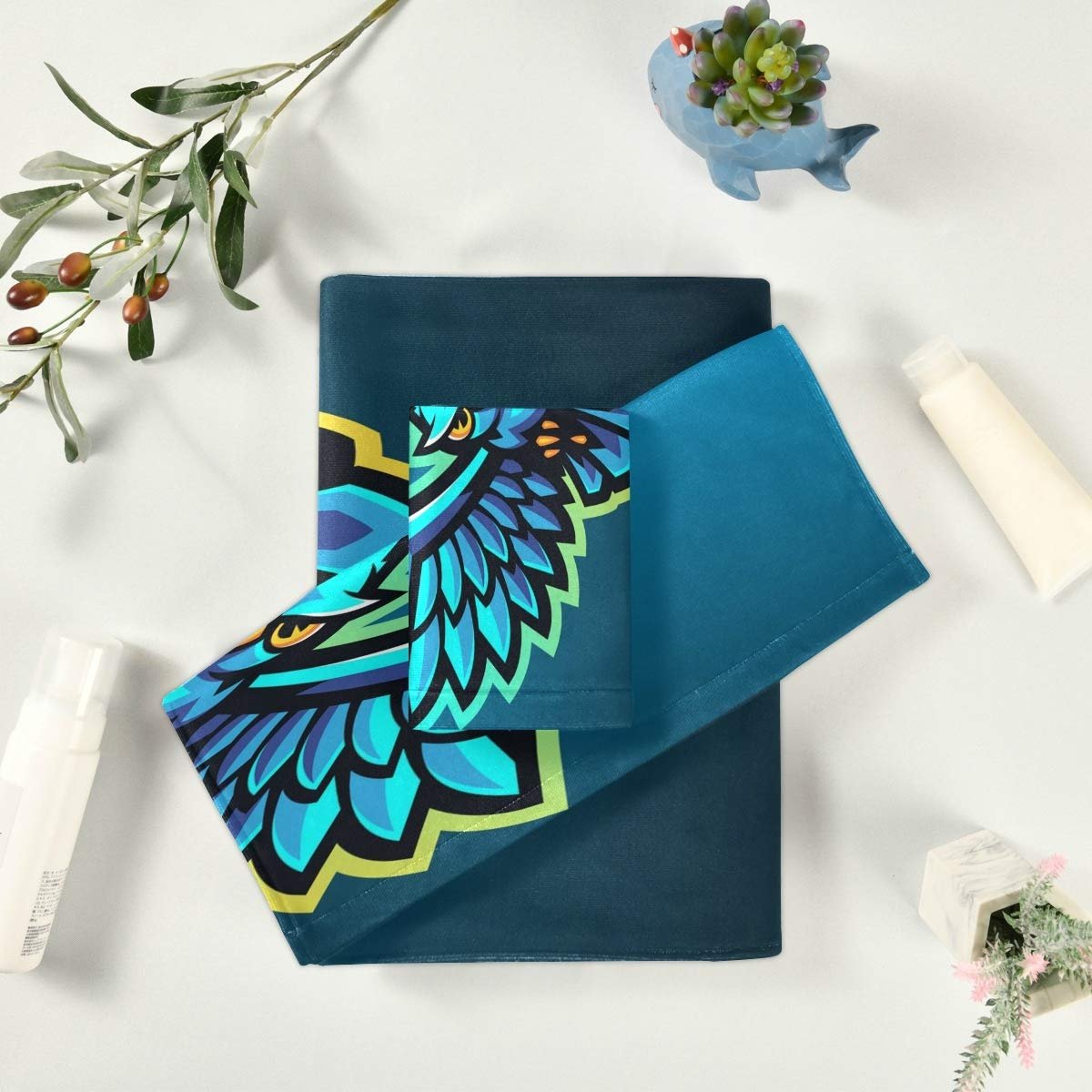 Набір рушників BEUSS Eule Blau Vogel 100% бавовна (3 шт.) Синій, фото №6