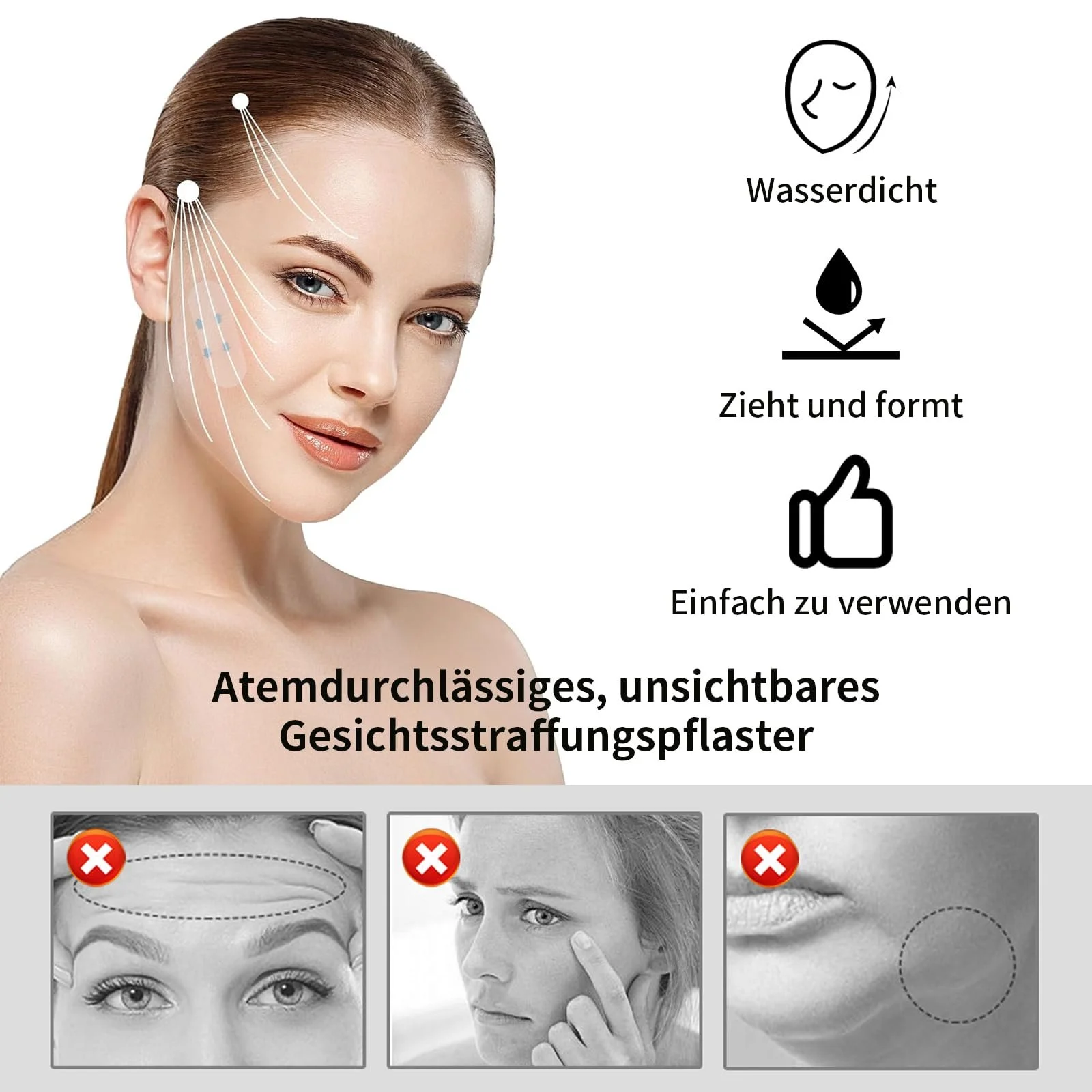 Наклейки для підтяжки обличчя Yuiturt, 120 шт., невидима стрічка, фото №2 Наклейки для підтяжки обличчя Yuiturt, 120 шт., невидима стрічка, фото №2