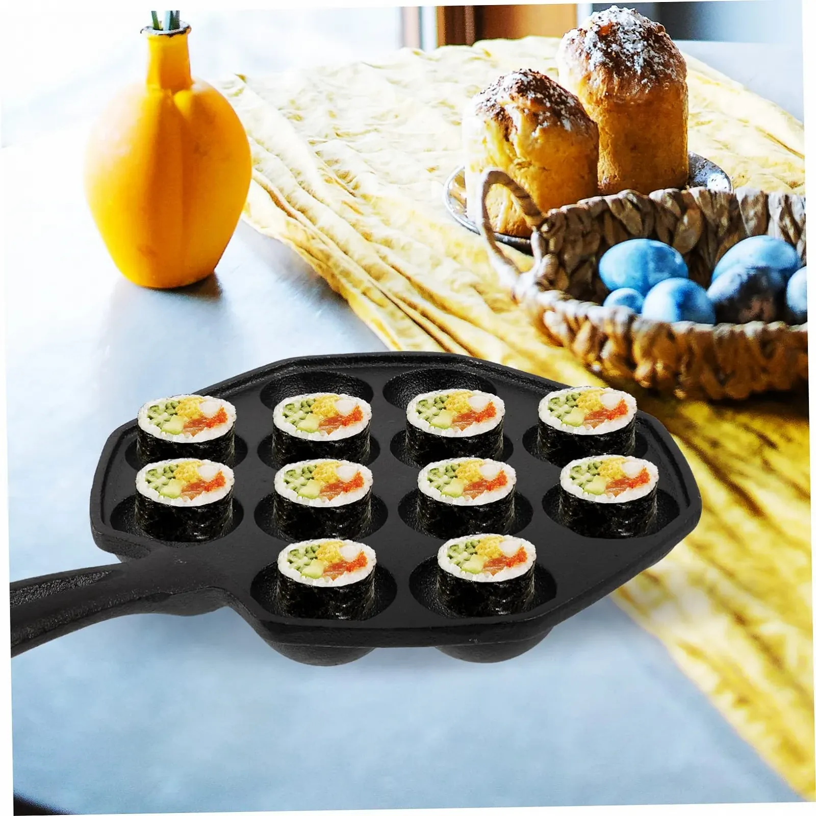 Форма для запекания улиток чугунная на 12 лунок с нескользящим дном 11.4x7.1 дюймов, фото №2