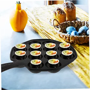 Форма для запекания улиток чугунная на 12 лунок с нескользящим дном 11.4x7.1 дюймов synthetic.ua - Фото 1