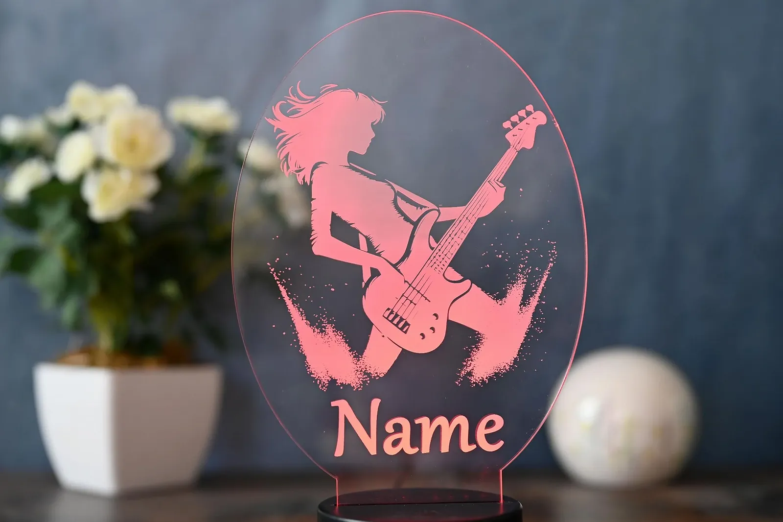 Настольная лампа LED Персонализированная Бас-гитара, фото №6