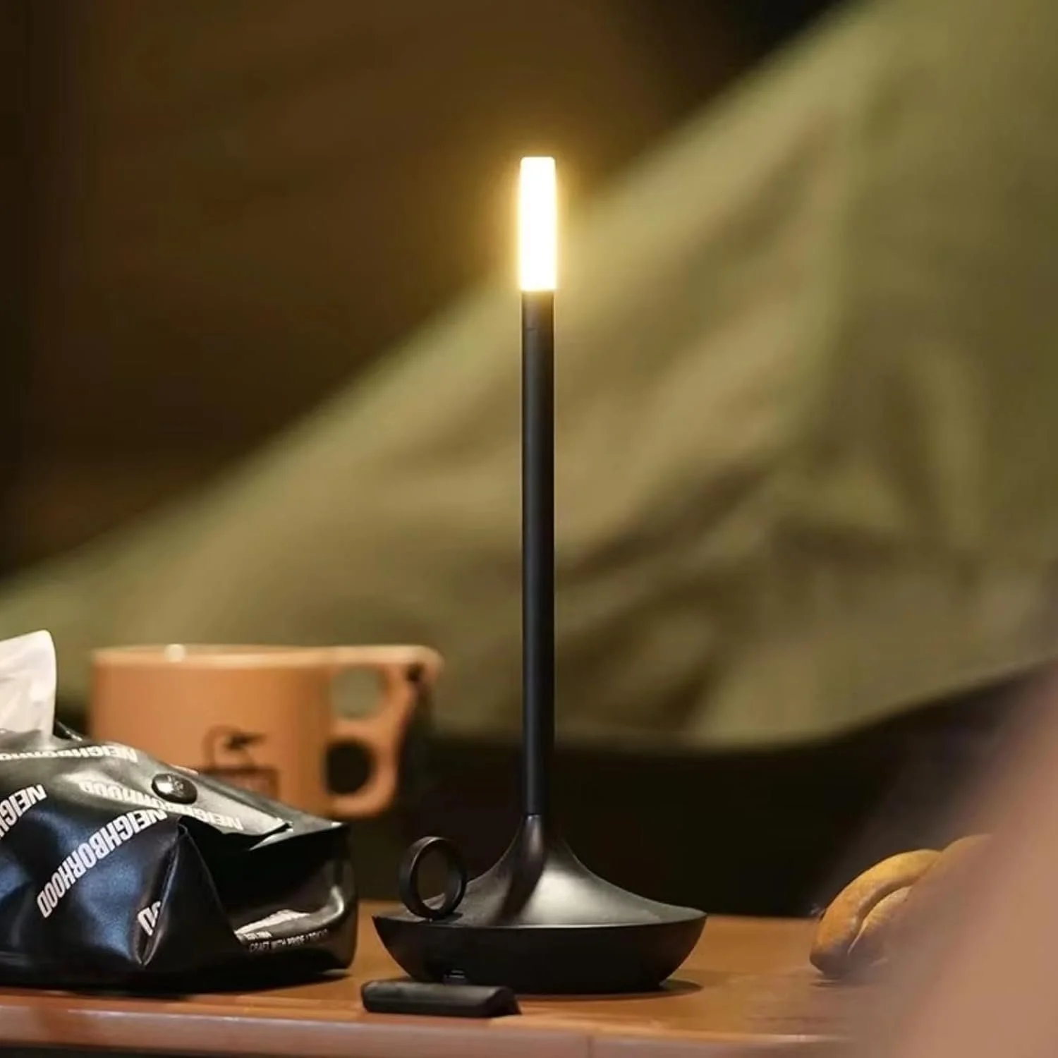 Настільна лампа Cuifati LED Бездротова Сенсорна 3 рівні яскравості Димована Золотиста, фото №7