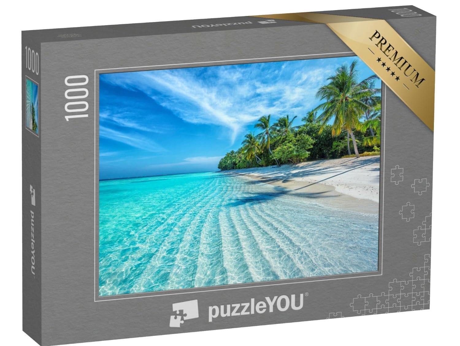 Пазл puzzleYOU Коллекция «Природа, острова, остров и море, Индийский океан» Тропический пляж на Мальдивах 1000 элементов, фото №1