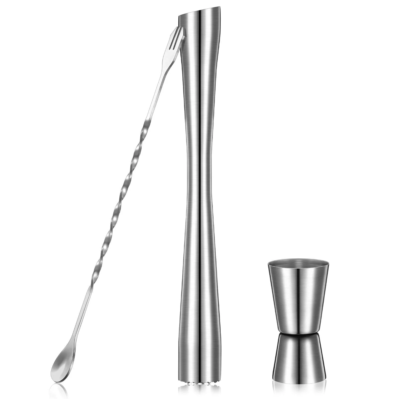 Набір бармена Fiada Мадлер для коктейлів Нержавіюча сталь з мірною чашкою та ложкою для змішування коктейлів, фото №1