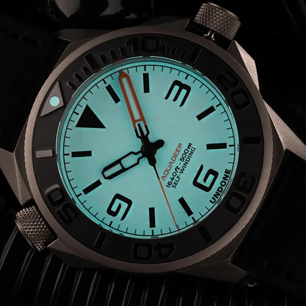 Мужские часы Undone Aqualume Титан Черный Черный Белый Ремешок песочного цвета, фото №5 Мужские часы Undone Aqualume Титан Черный Черный Белый Ремешок песочного цвета, фото №5