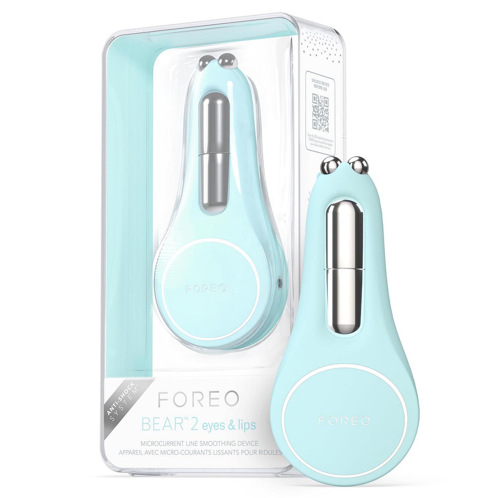 Масажер FOREO Bear 2 Eyes & Lips для підтяжки обличчя, для очей та губ, проти зморшок, арктичний синій, фото №1