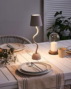 Настільна лампа Vouga Металева Акумуляторна Бездротова Сенсорна Бежева synthetic.ua - Фото 1