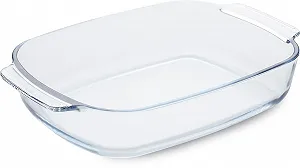 Противень для запекания Guardini прямоугольный с ручками боросиликатное стекло 30 x 20 x 6 см 2,0 л прозрачный/голубой - Фото 1