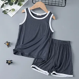 Літній комплект: майка та шорти Kinder, вільний крій synthetic.ua - Фото 1