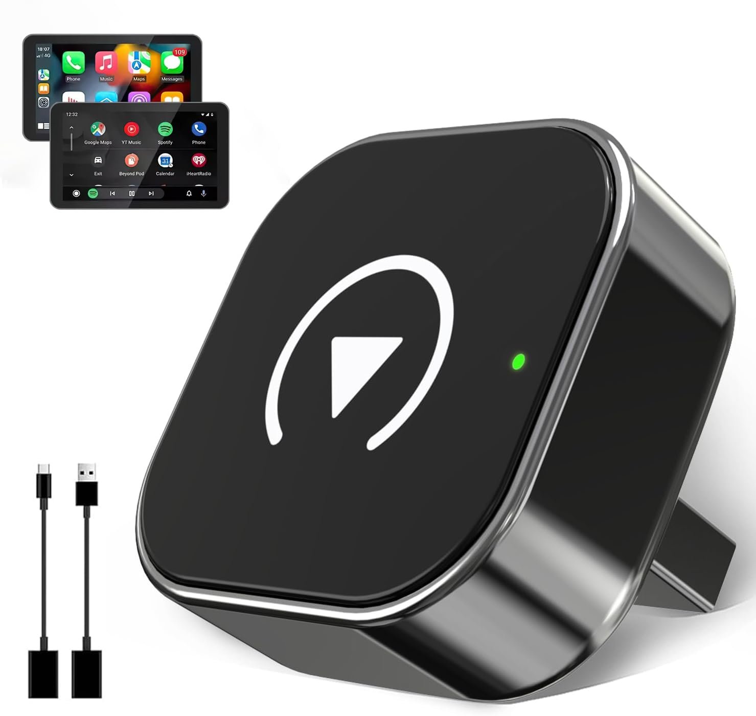 Адаптер Бездротовий PAPER MATE 2025 CarPlay/Android Auto 2-в-1 Чорний, фото №1