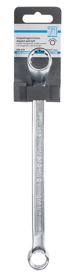 Ключ кільцевий двосторонній SW-STAHL 01214SB, 18 x 19 мм, вигнутий, фото №1