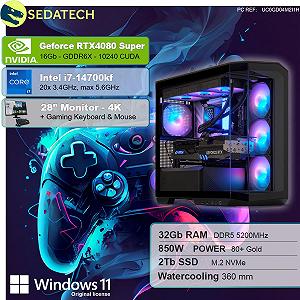 Комплект Sedatech Advanced Gaming PC Intel i7-14700KF RTX4080 Super 32GB DDR5 2TB SSD M.2 Win 11 Монитор 28 дюймов synthetic.ua - Фото 1