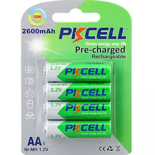 Аккумулятор PKCELL 1.2V AA 2600mAh NiMH Already Charged, 4 штуки в блистере цена за блистер, Q12, фото №1