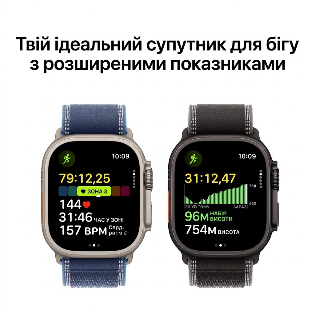 Apple Watch Ultra 3 GPS + Cellular 49mm Black Tit. Case w. Black Alpine Loop (MF0X4), фото №4 Apple Watch Ultra 3 GPS + Cellular 49mm Black Tit. Case w. Black Alpine Loop (MF0X4), фото №4