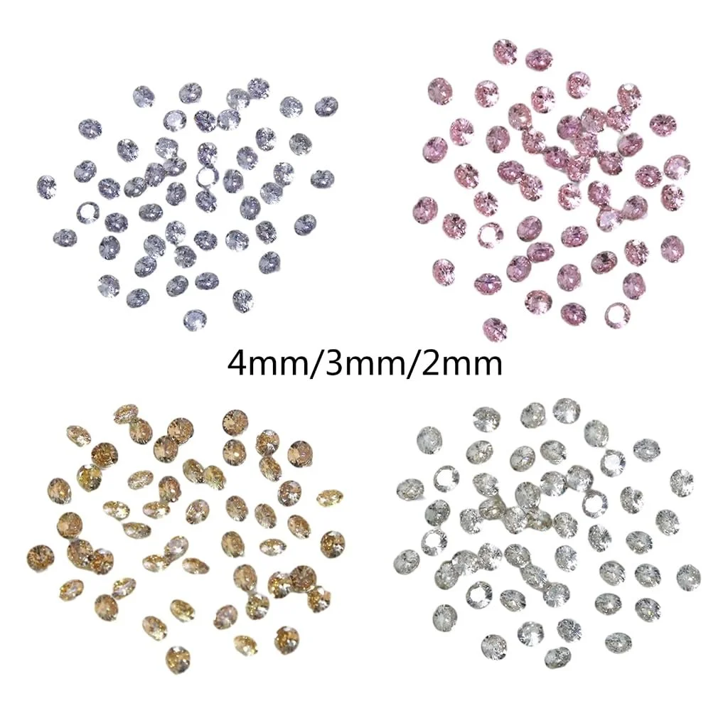 Стразы для ногтей круглые хрустальные прозрачные 50 штук, фото №5
