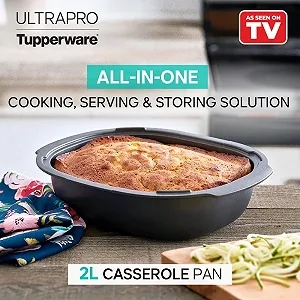 Форма овальная TUPPERWARE UltraPro 2,0 л с крышкой черная synthetic.ua - Фото 1